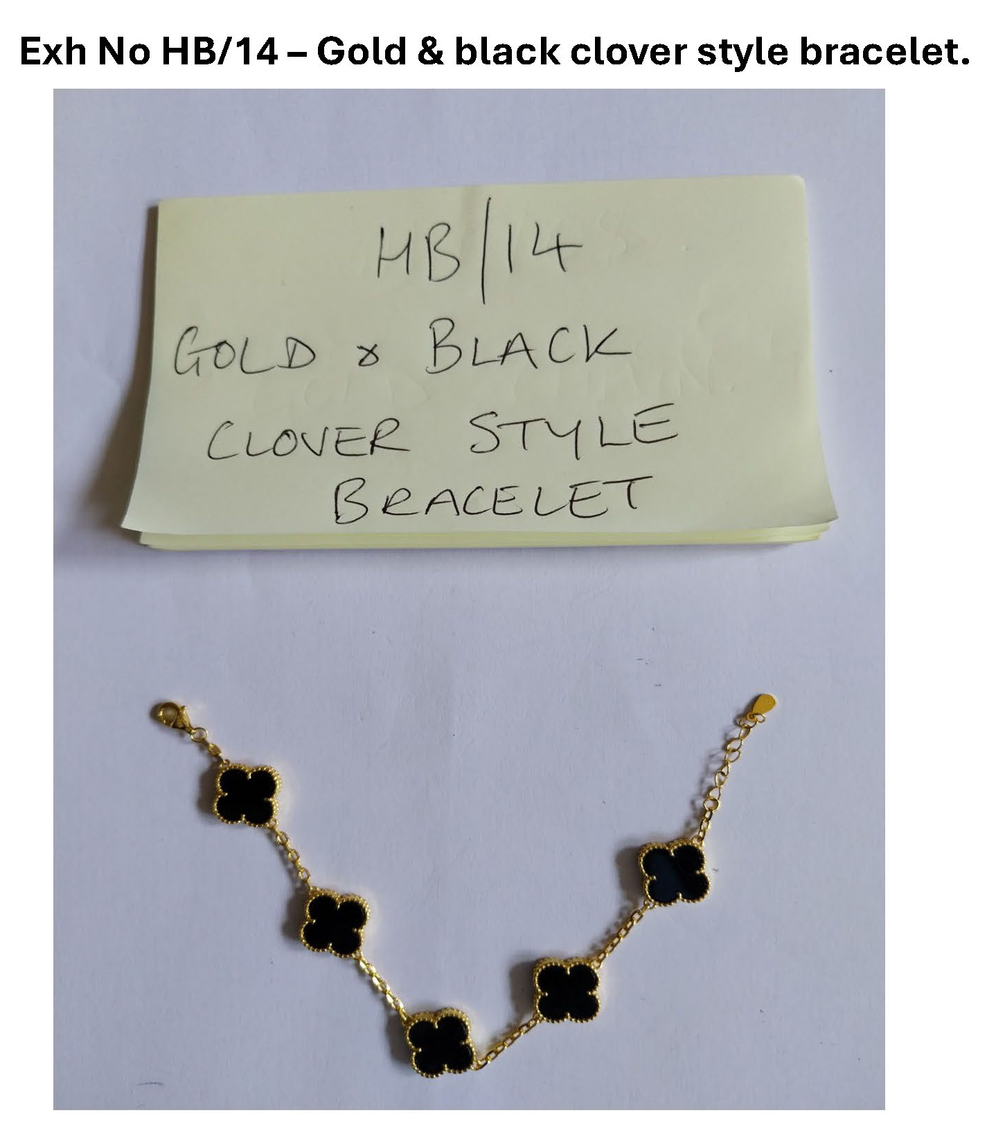 HB14 Gold and black clover style bracelet.jpg