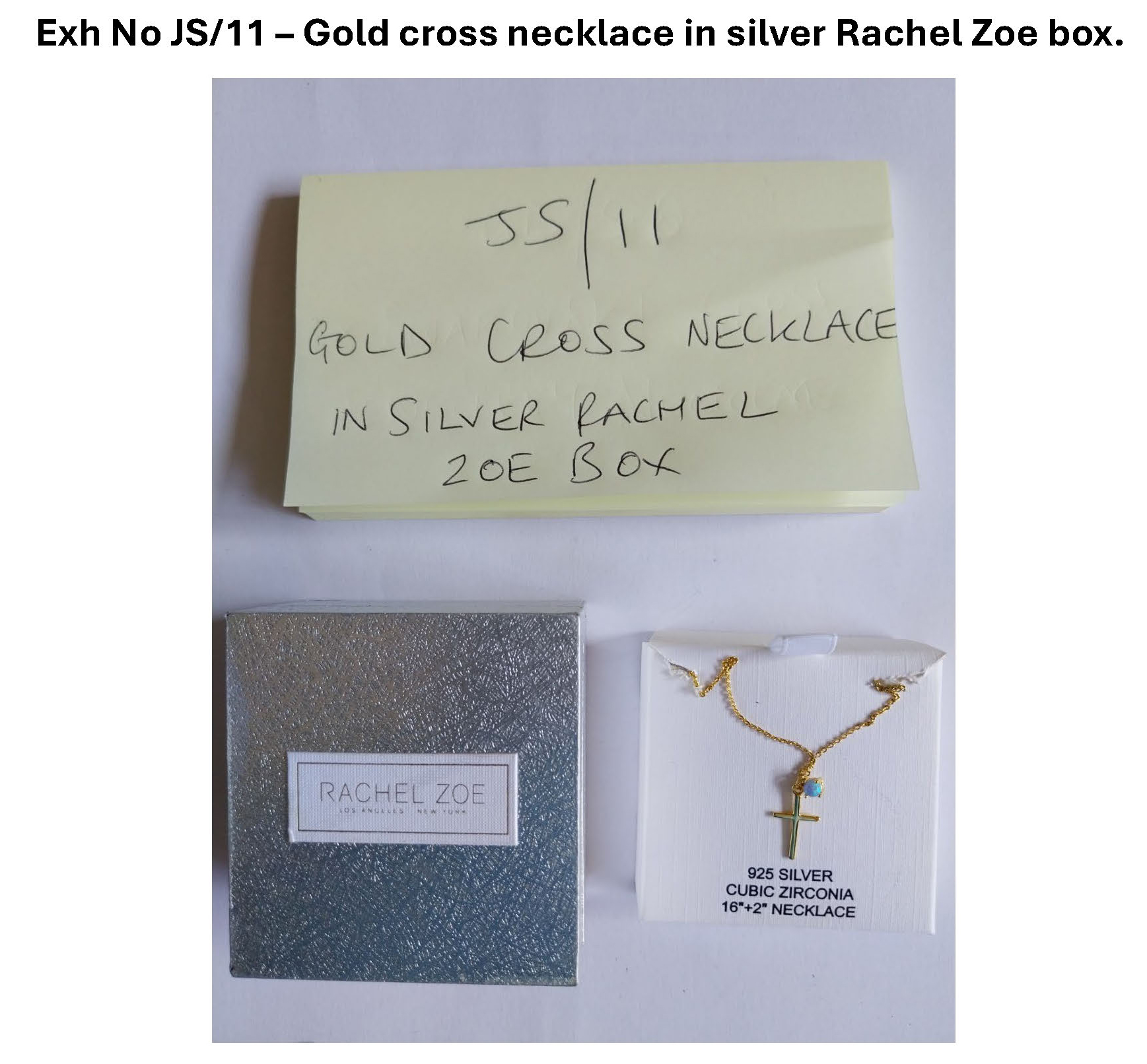 JB11 Gold cross necklace in silver Rachel Zoe box.jpg