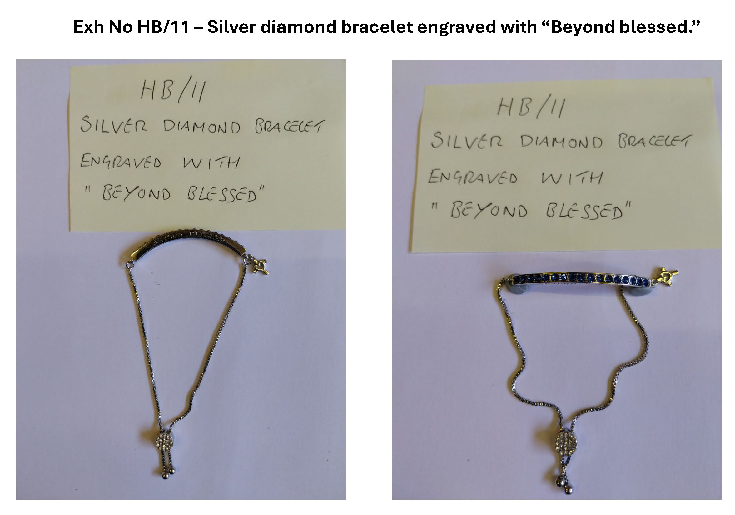 Silver diamond bracelet engaved with Beyond Blessed.jpg
