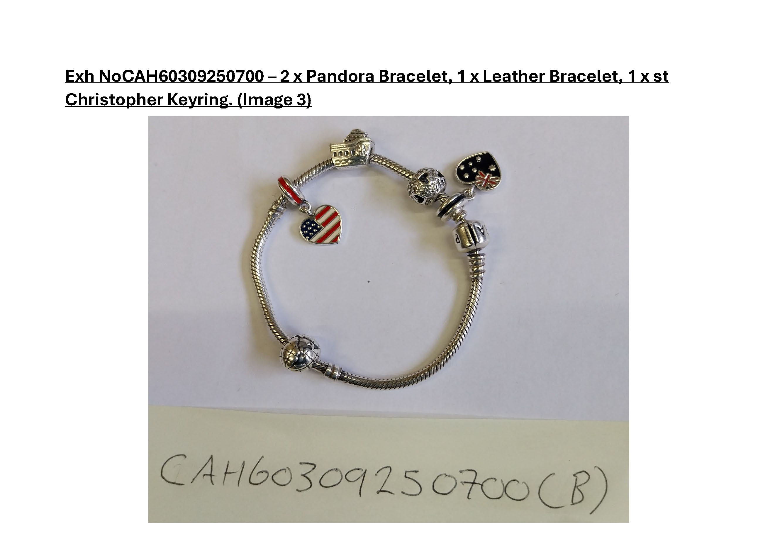 2 x Pandora bracelet 1 x leather bracelet 1 x Christopher keyring - 3.jpg
