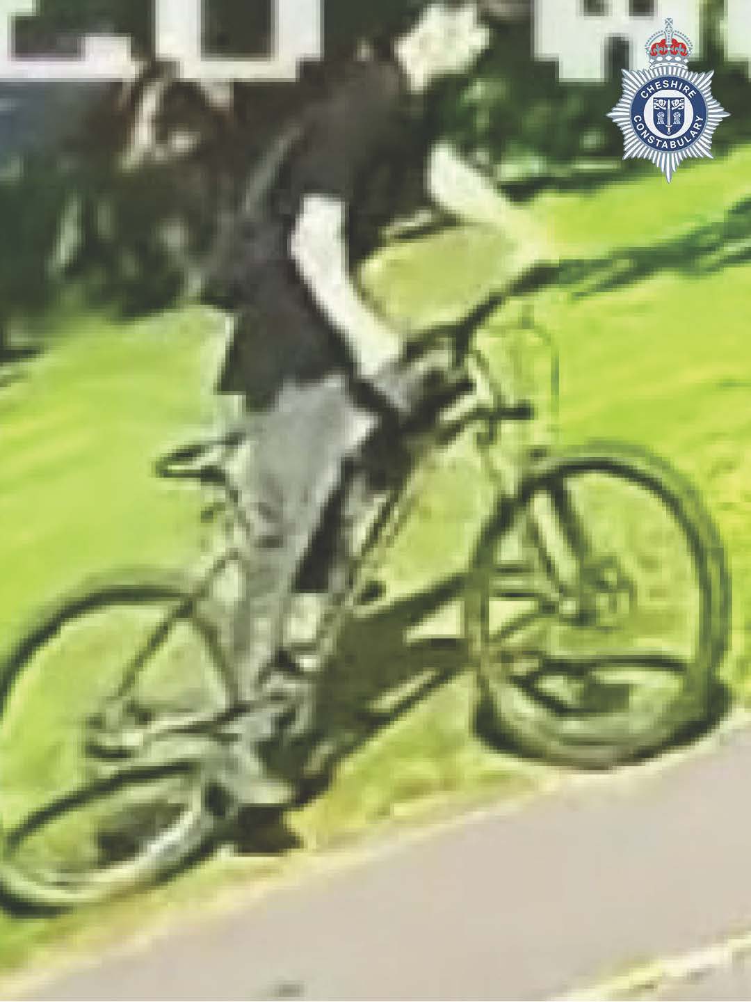 CCTV image of a man on a bike