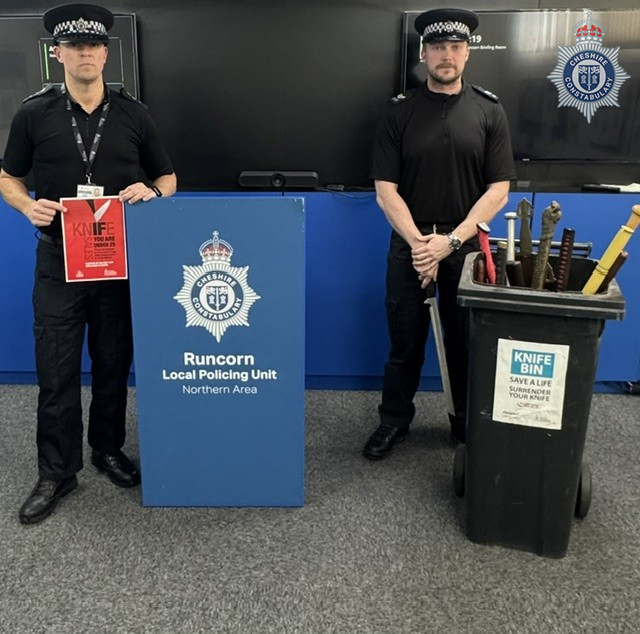 Efforts to tackle knife crime in Cheshire intensify as part of national week of action.